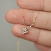 Zircon Flower Fine Sterling Pendant Necklace-Pendant-Sairahaz Jewelers