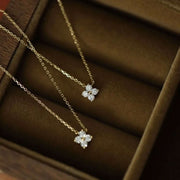 Zircon Flower Fine Sterling Pendant Necklace-Pendant-Sairahaz Jewelers