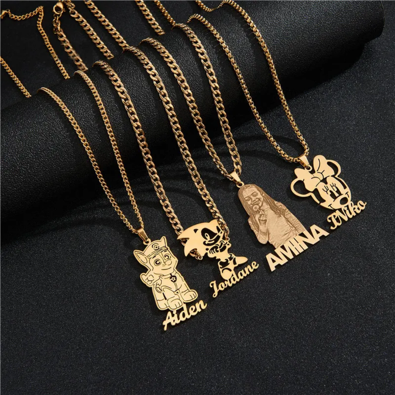 Custom Photo Engraved Pendant Necklace