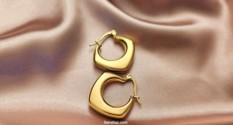 Gold Plated Earrings-18k GP Women Earring-Sairahaz Jewelers
