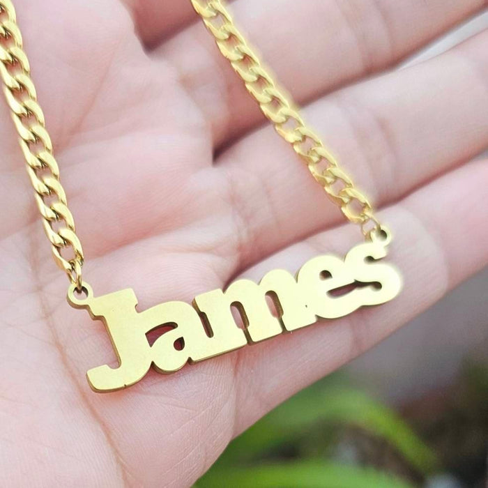 Bold Custom Name Necklace-Custom Name Necklace-Sairahaz Jewelers