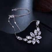 Elegant Flower Charm Adjustable Love Necklace-Pendant-Sairahaz Jewelers