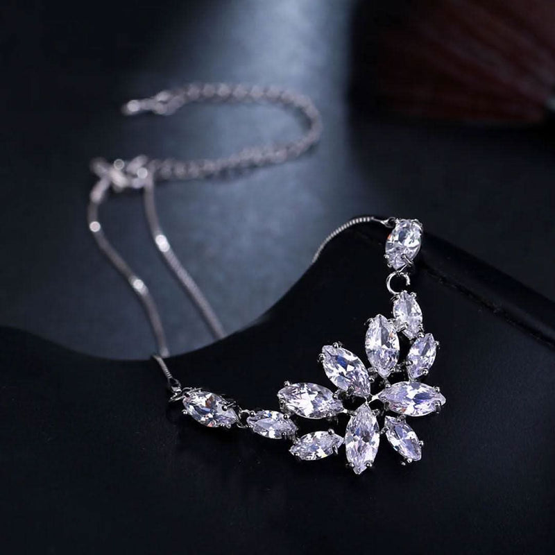 Elegant Flower Charm Adjustable Love Necklace-Pendant-Sairahaz Jewelers