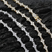 Classic Honeycomb Tennis Punk Chain Necklace-Cubin Chains-Sairahaz Jewelers