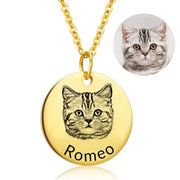 Cat Picture Necklace-Custom Necklace-Sairahaz Jewelers