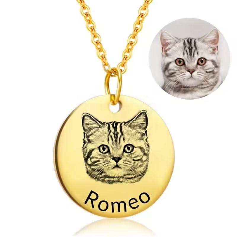 Cat Picture Necklace-Custom Necklace-Sairahaz Jewelers