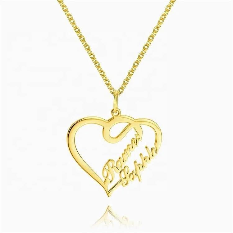 Couple Heart Name Necklace
