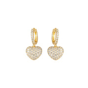 The Hills Heart Pendant Earrings Gold & Silver-Earrings-Sairahaz Jewelers