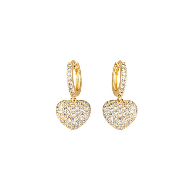 The Hills Heart Pendant Earrings Gold & Silver-Earrings-Sairahaz Jewelers