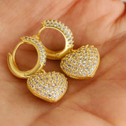 The Hills Heart Pendant Earrings Gold & Silver-Earrings-Sairahaz Jewelers