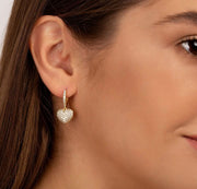 The Hills Heart Pendant Earrings Gold & Silver-Earrings-Sairahaz Jewelers
