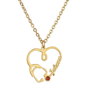Personalized Stethoscope Birthstone Custom Name Necklace