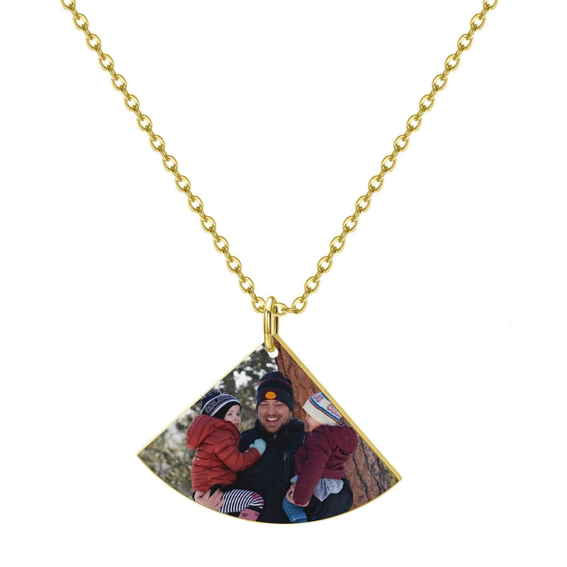 Picure Fan Pendent Caharm Necklace