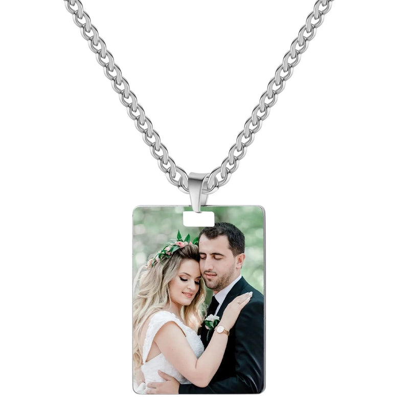 Picure Pendent Necklace Rectangle Shape Pendent Charm