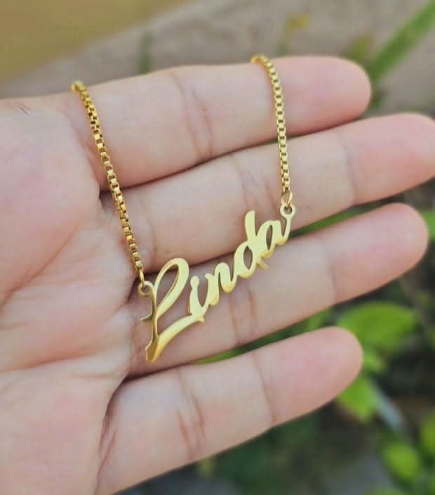 Curved Script Custom Name Necklace