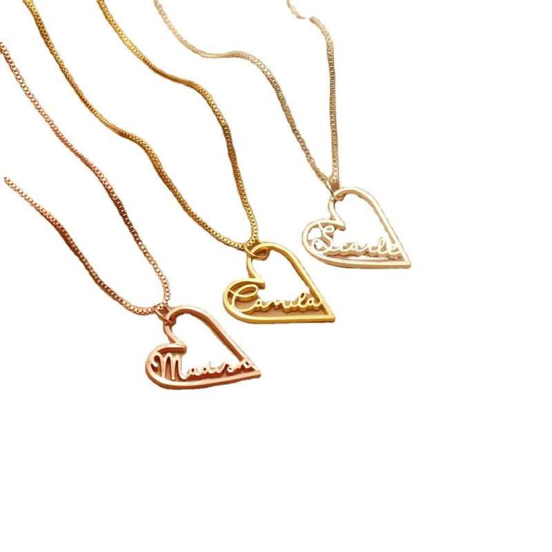 Minimilist Tiny Heart Name Necklace