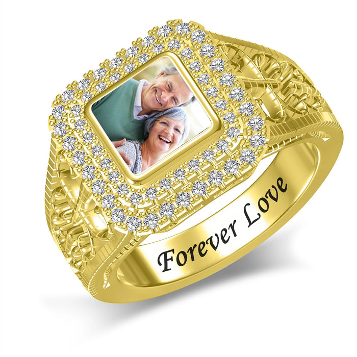 Custom Picture CZ Ring