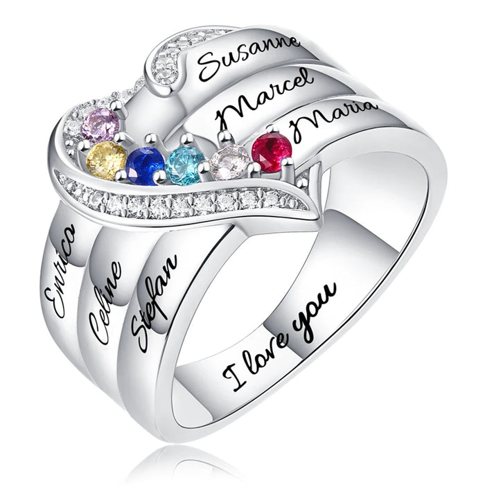Birthstone Ring with Children's Names