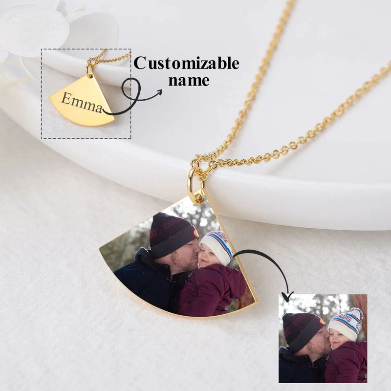 Picure Fan Pendent Caharm Necklace