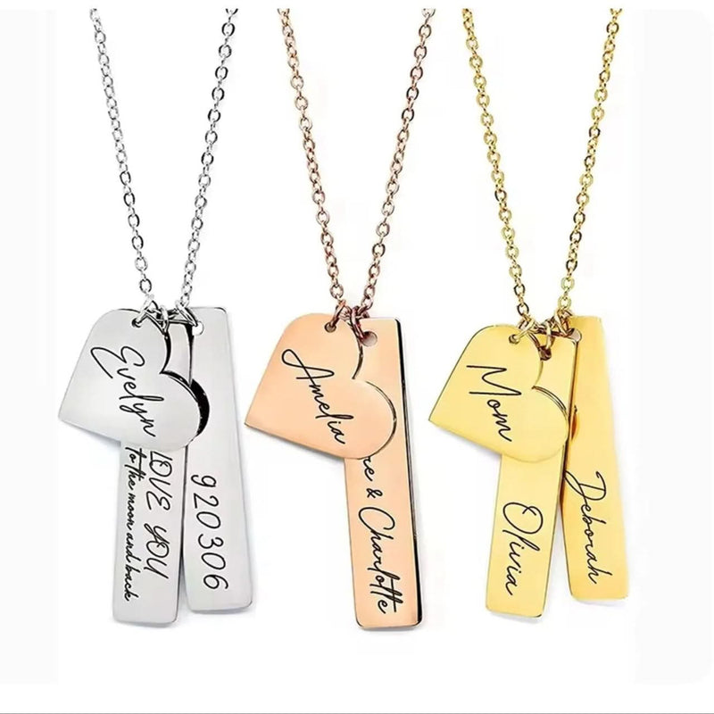 Custom Vertical Bar Name Necklace