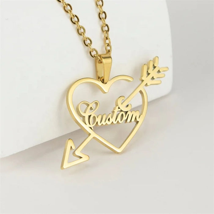 Heart Arrow Personlaized Name Necklace