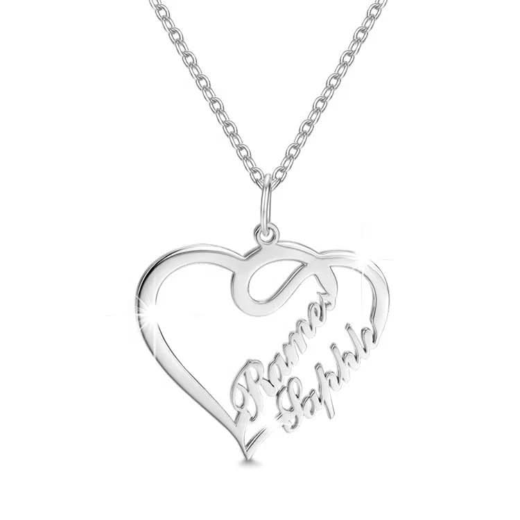 Couple Heart Name Necklace