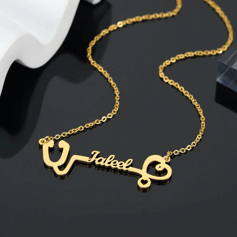 Stethoscope Custom Name Necklace Personalized 18K Gold Plated