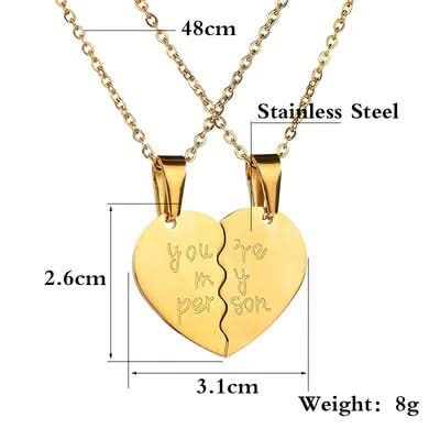 Best Friend BFF Split Heart 2 Name Pendent Set