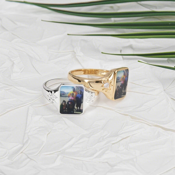 Custom Picture Birthstone Ring