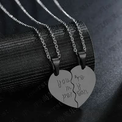 Best Friend BFF Split Heart 2 Name Pendent Set