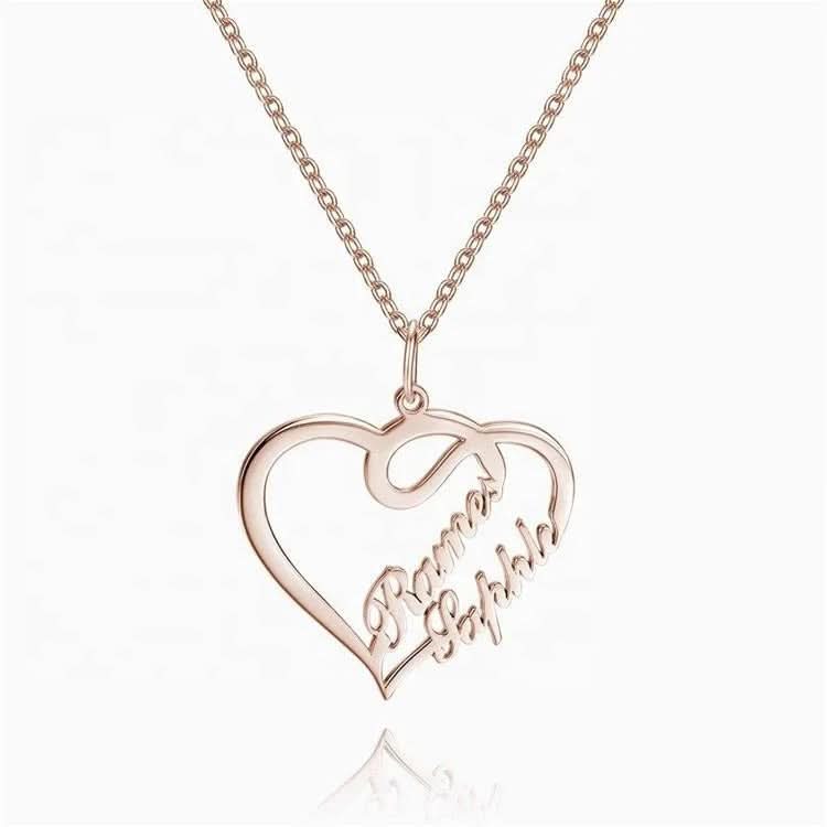Couple Heart Name Necklace