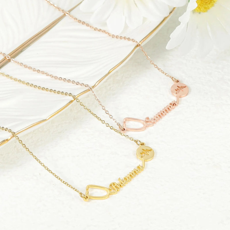 Stethoscope Minimilist Custom Name Necklace