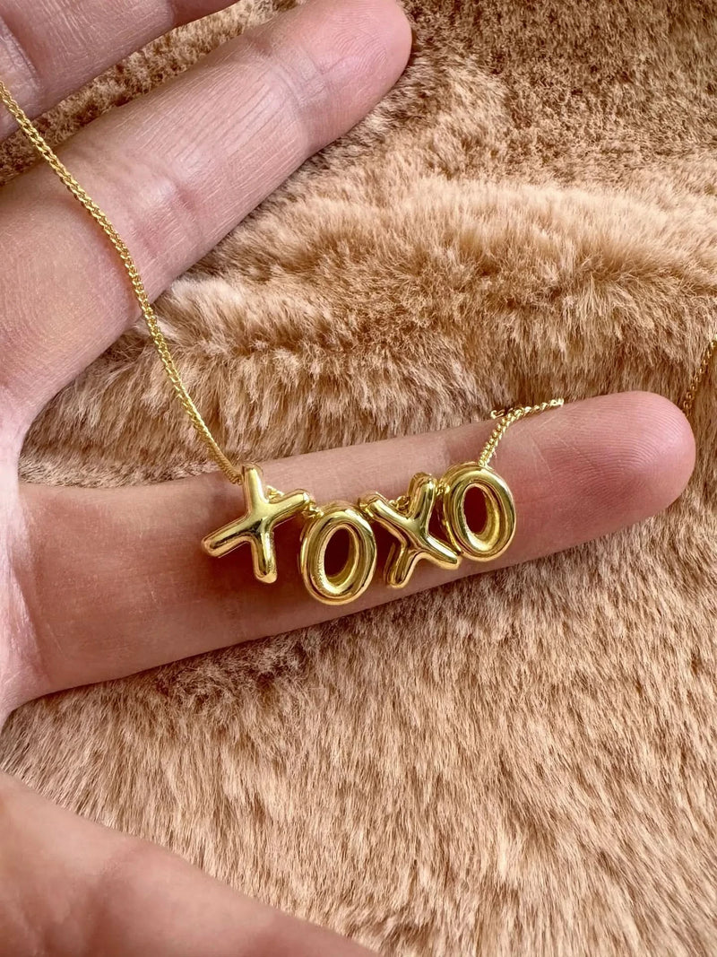 Bubble Letters Custom Name Necklace - 18k Gold Plated