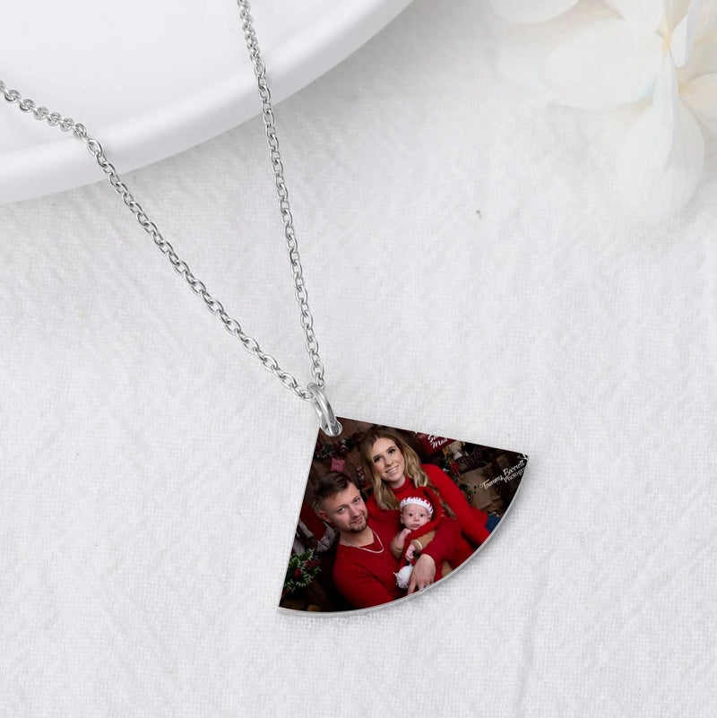 Picure Fan Pendent Caharm Necklace