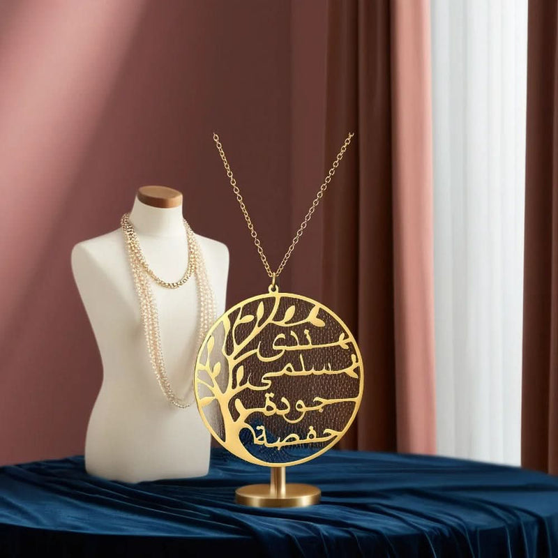 Family Tree Arabic Necklace Gold Vermal - Tree of Life