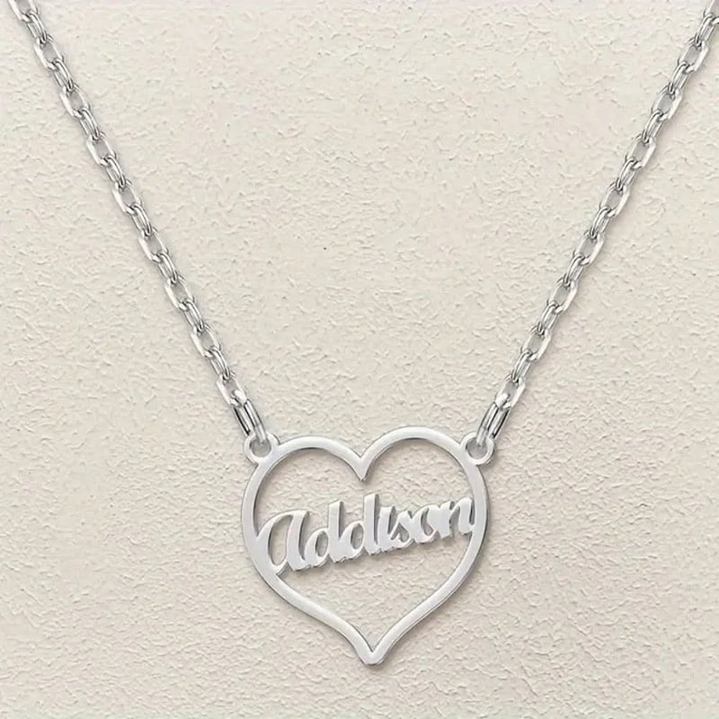 Personalized Heart Name Necklace by Sairahaz Jewelers
