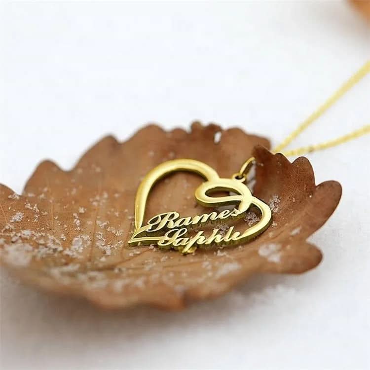 Couple Heart Name Necklace