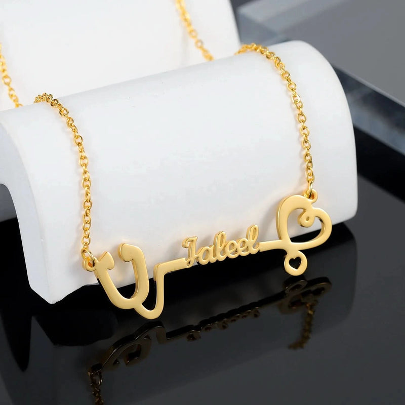 Stethoscope Custom Name Necklace Personalized 18K Gold Plated