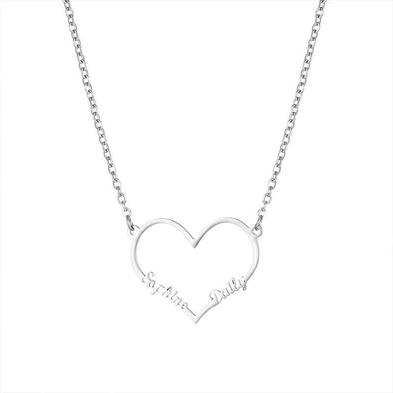 Big Heart Two Name Necklace