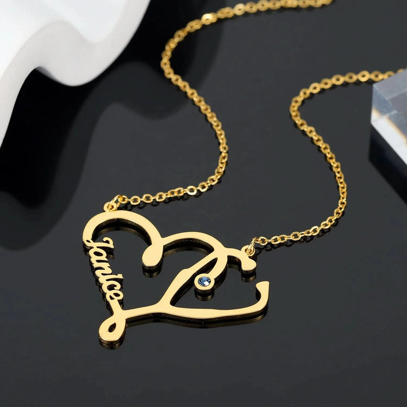 Stethoscope Custom Name Necklace With Personalized CZ Birthstone