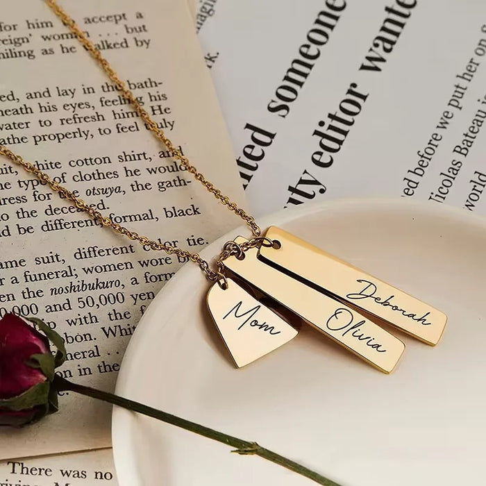 Custom Vertical Bar Name Necklace