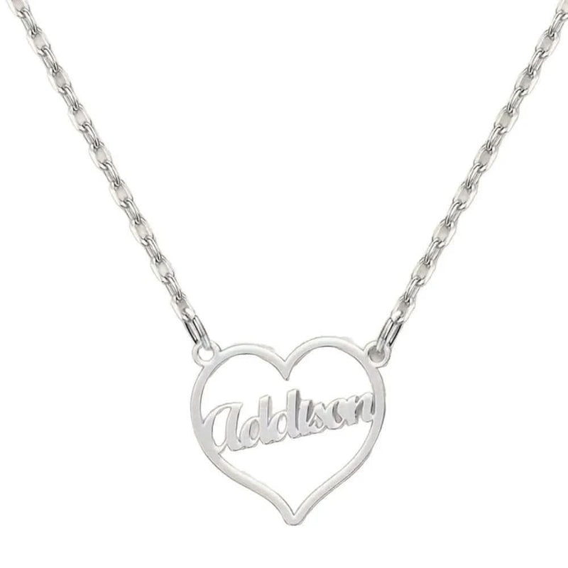 Personalized Heart Name Necklace by Sairahaz Jewelers