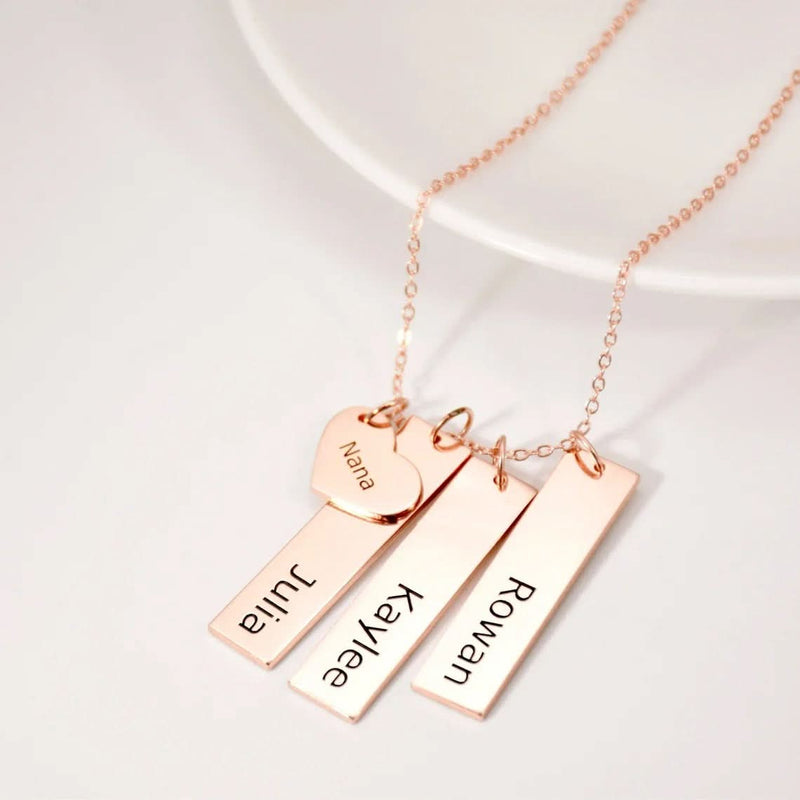 Custom Vertical Bar Name Necklace