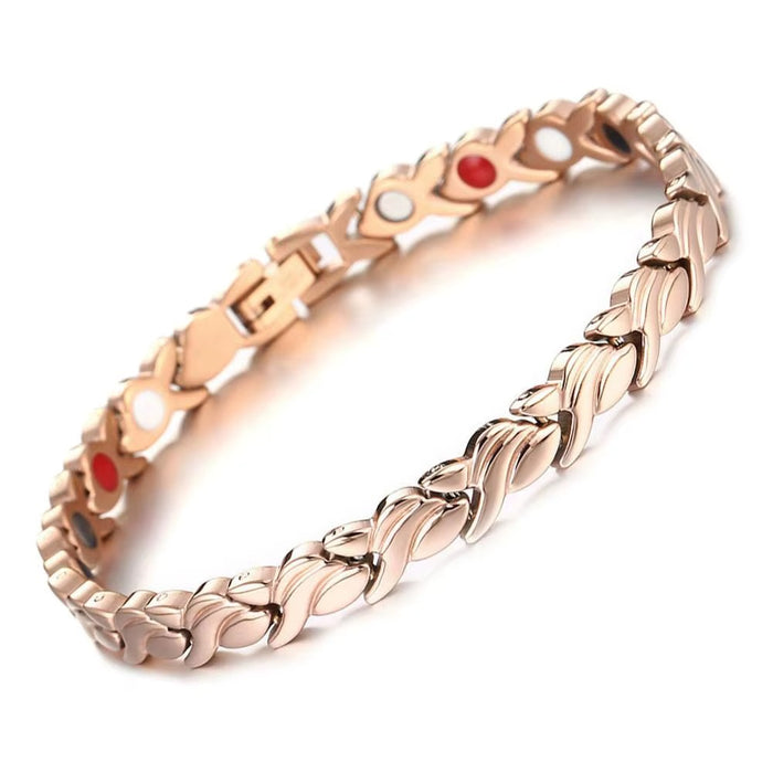 Wheat Pattern Stainless Steel Magnetic Bracelet