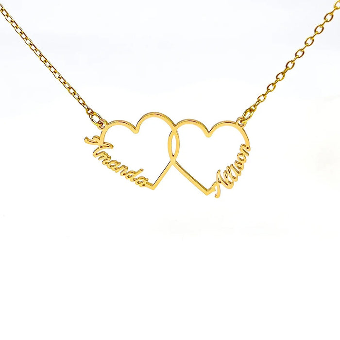 Two Hearts Customized Name Necklace