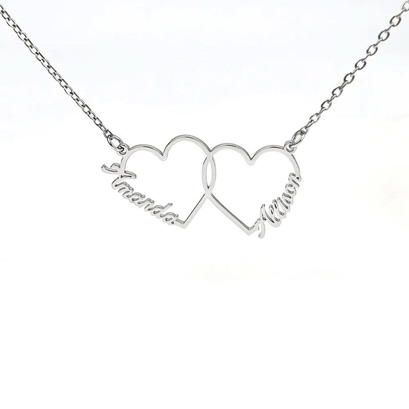 Two Hearts Customized Name Necklace