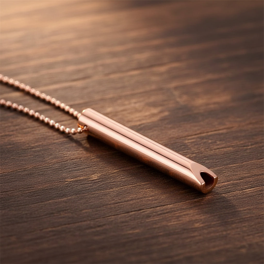 Breathing Necklace | Mindful Exhale Pendant - Classic Edition - Name Necklace - Gift for Her - Sairahaz