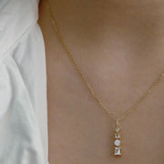 Golden Plated Crystal Elegant Pendant Necklace-Pendant-Sairahaz Jewelers