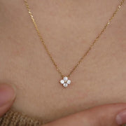 Zircon Flower Fine Sterling Pendant Necklace-Pendant-Sairahaz Jewelers