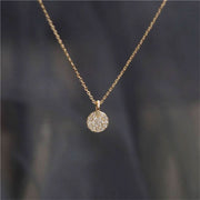 Classic Gold Plated Pave French Pendant Necklace-Pendant-Sairahaz Jewelers